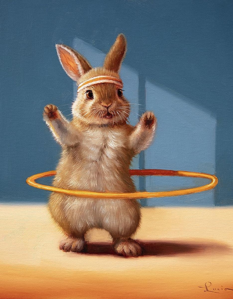 Amazon.com: Gym Bunny - Hula Hoop by Lucia Heffernan Cute Adorable